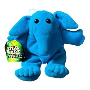 1997 Kenner Star Wars Buddies Blue Max Rebo Plush 6” Beanie Stuffed Toy With Tag